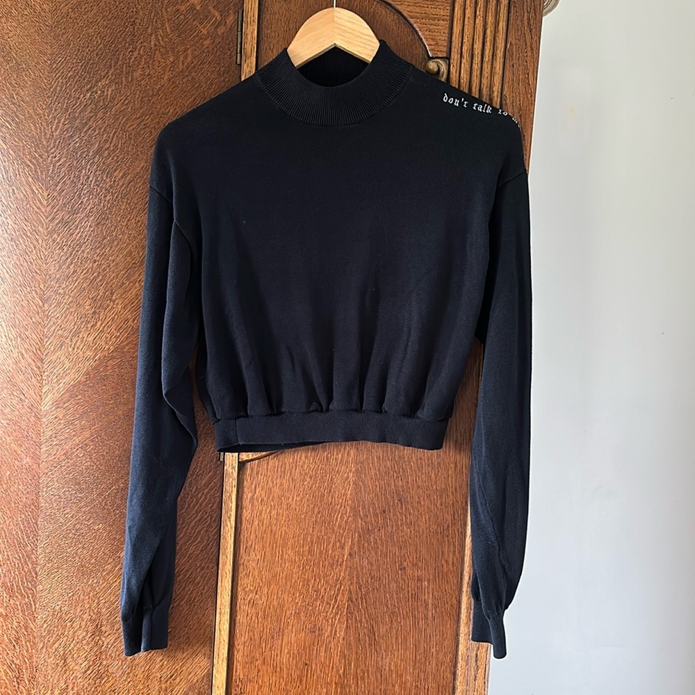 Pronto Uomo Cozy Mock Neck Silk Cotton Sweater L